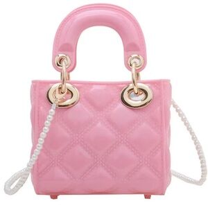 Pearl Strap Mini Jelly Pink Bag
